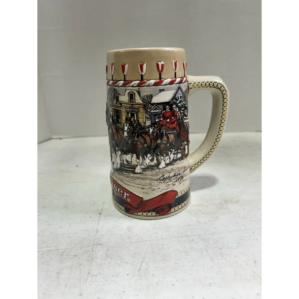 Budweiser 1986 Holiday Beer‎ Stein Limited Edition 